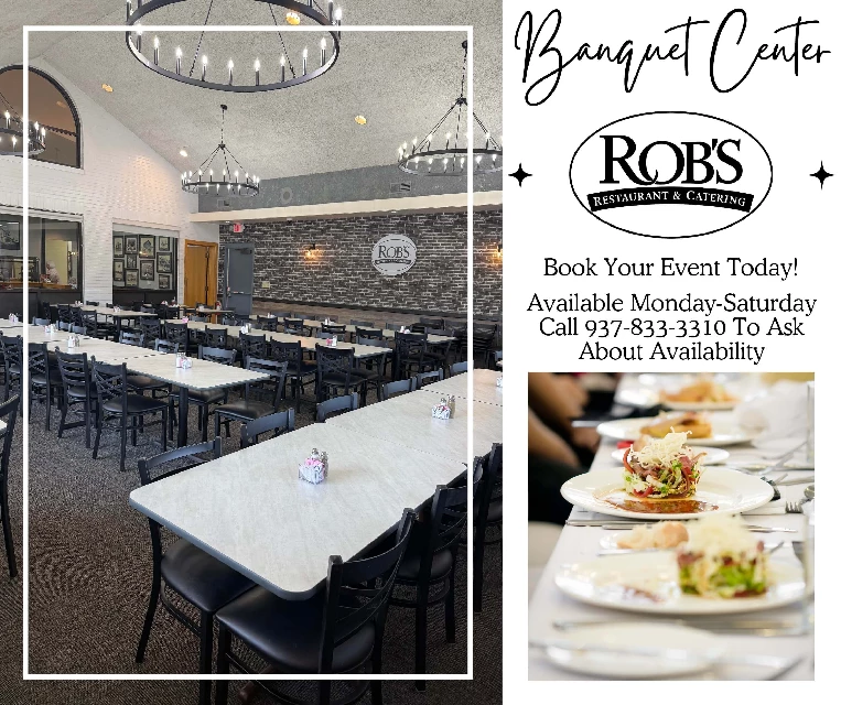Banquet room at Rob’s Restaurant available for events in Brookville, Ohio