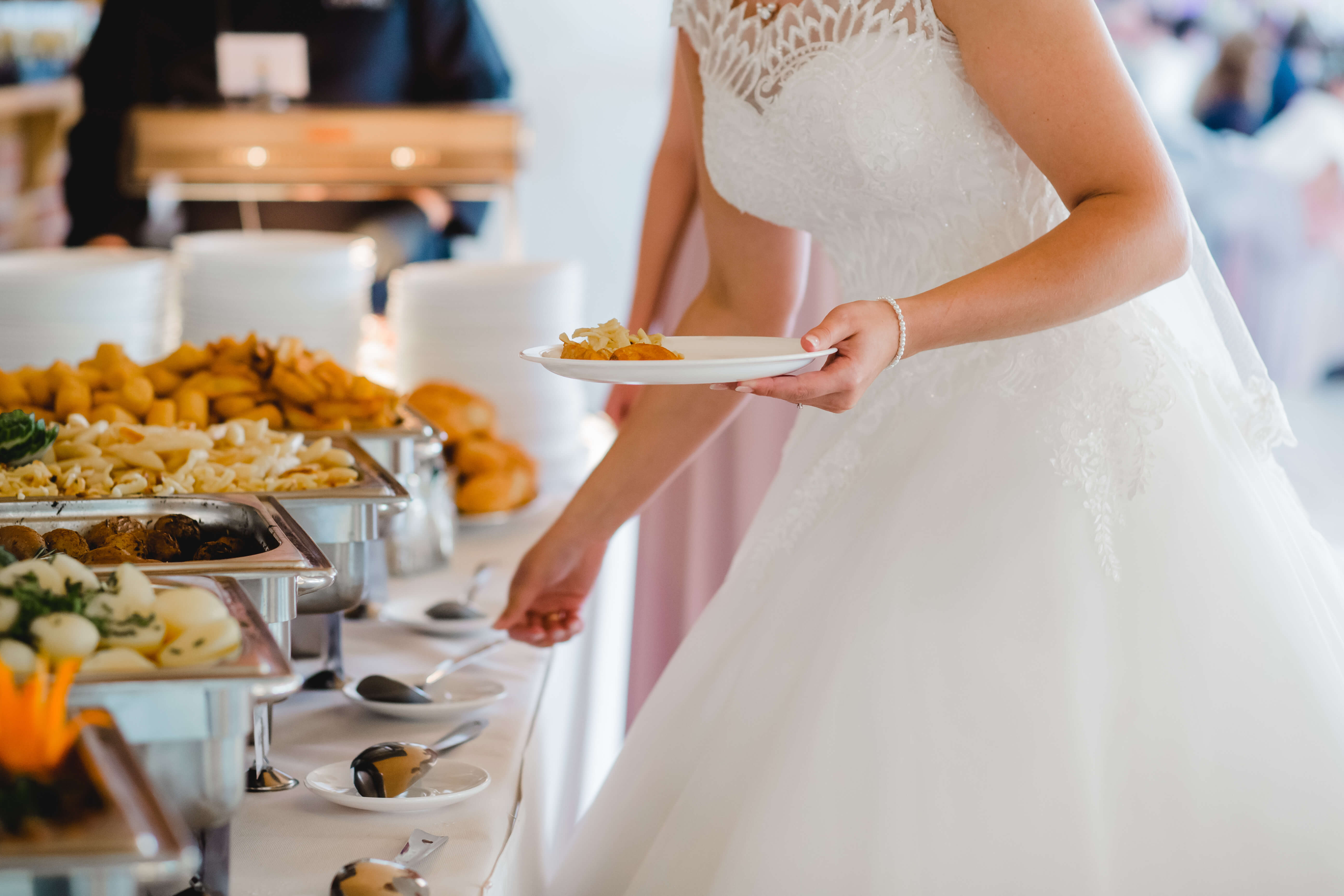 Catering Event Setup with Buffet Tables