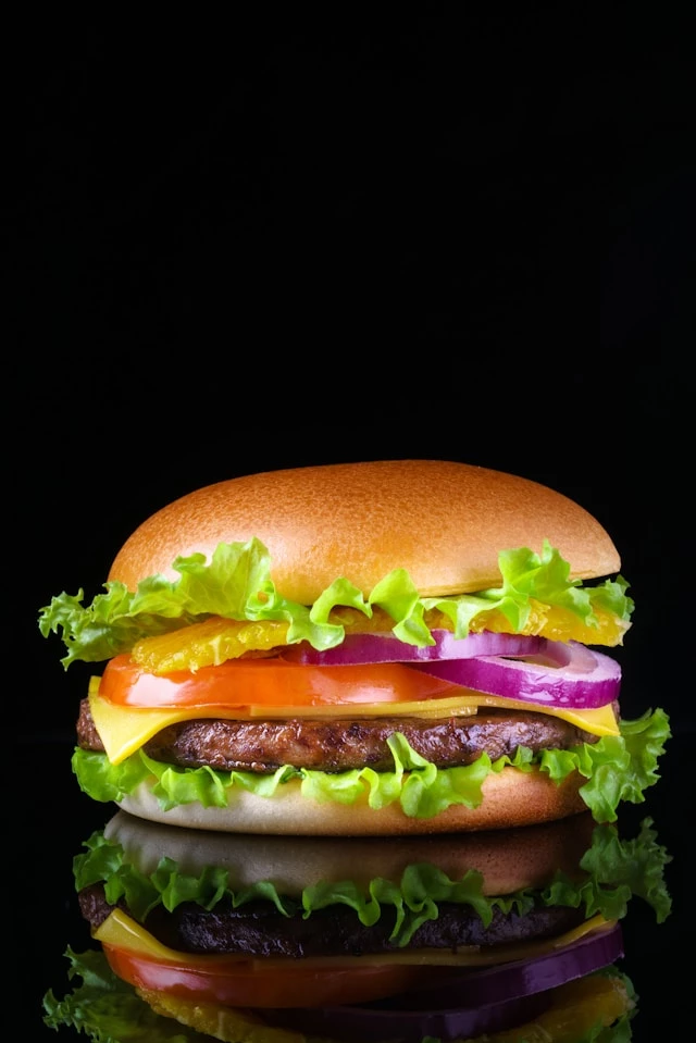 Burger with toppings